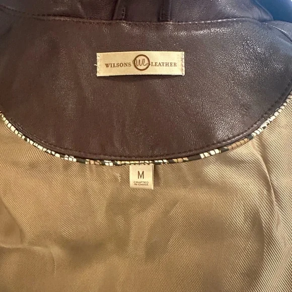 Brown Leather Women's blazer jacket - Picture 5 of 7